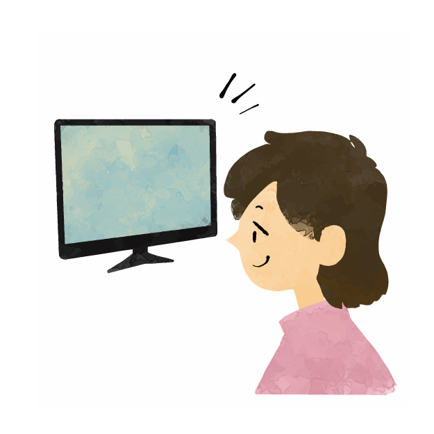 テレビを見る女性